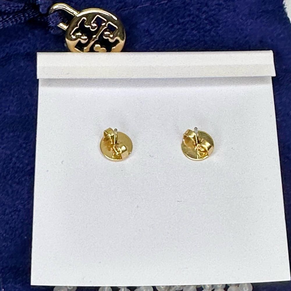 Tory Burch Roxanne Tassel Earrings Gold-Plated Brass Clear Beaded Drop 2.25” - Picture 5 of 8